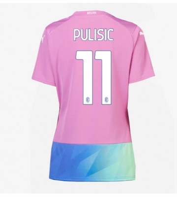 AC Milan Christian Pulisic #11 Tercera Equipación Mujer 2023-24 Manga Corta